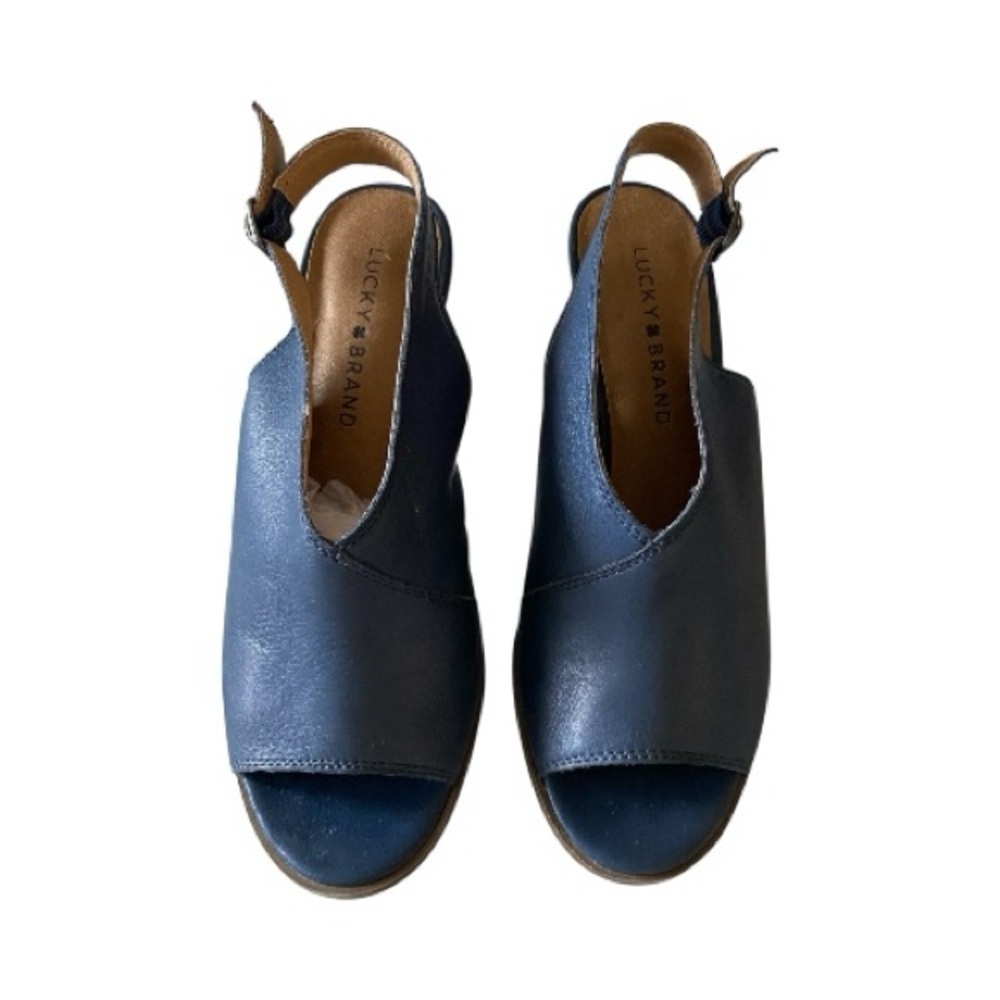 Lucky Brand Dark Blue Open Toe Shoes-size 8m